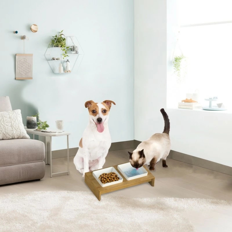 All For Paws Double Bol Avec Support En Bois Lifestyle 4 Pets AFP 5 All For Paws Double Bol Avec Support En Bois Lifestyle 4 Pets AFP – Image 3