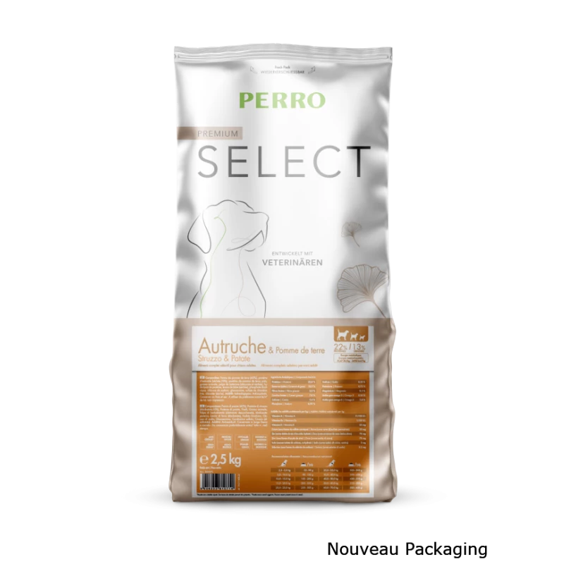 Croquettes Perro Select Grain Free - Autruche & Pomme De Terre 3 Croquettes Perro Select Grain Free - Autruche & Pomme De Terre